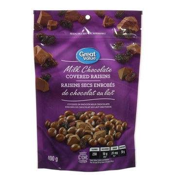 Great Value Milk Chocolate Raisins, 400 g