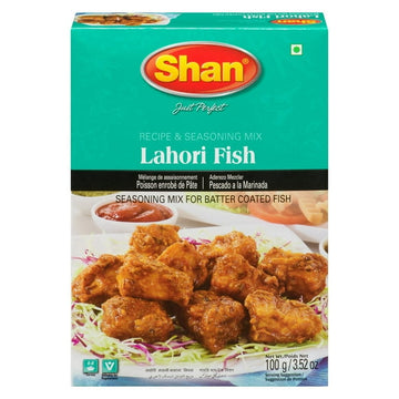 Shan Lahori Fish Seasoning Mix (100g)| Authentic Spice Powder for Batter Coated Fried Fish | Delicious Seafood Flavoring for Fish Fry & Fish Sticks |, 100gm