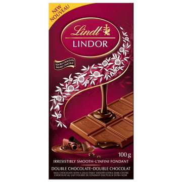 Lindt LINDOR Double Chocolate, 100-Gram Bar, 100g