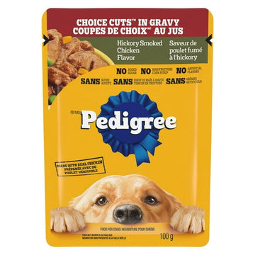 Pedigree Choice Cuts in Gravy Hickory Smoked Chicken Flavour Pouch Adult Wet Dog Food, 100g