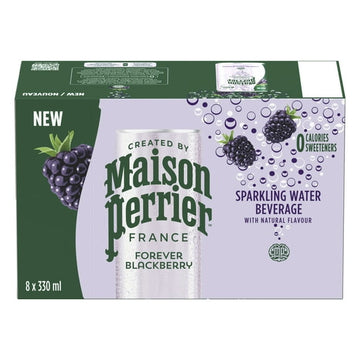 Maison Perrier Forever Blackberry, Sparkling Water Beverage, Natural Blackberry Flavour, No Calories, No Sweeteners, No Sodium, Sourced & Bottled In France, 2.6 L