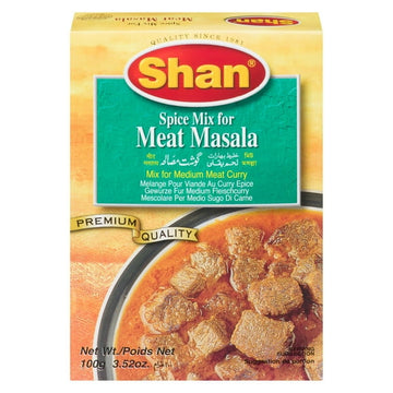 Shan Meat Masala Seasoning Mix (100g) - Authentic Indian Spices for Flavorful Meat Curry - Versatile Masala Spice Blend for Mutton, Chicken, and Kebab Dishes, 100 g