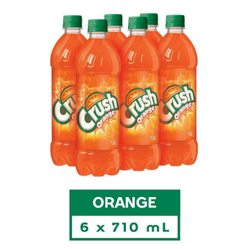 Crush Orange Soft Drink 6 x 710 mL, Bottles, 6x710mL