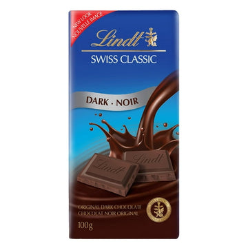 Lindt SWISS CLASSIC Dark Chocolate Bar, 100 Grams, 100 g