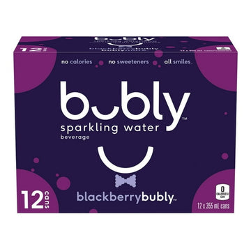 Bubly Blackberry Sparkling Water 12 x 355mL, Cans, 12x355ml