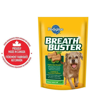 PEDIGREE Breathbuster Small Breed Adult Dog Treats - Crunchy Biscuits - With Eucalyptus Oil and Parsley, 500g Pouch