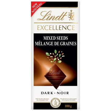 Lindt EXCELLENCE Mixed Seeds Dark Chocolate Bar, 100g, 100 g