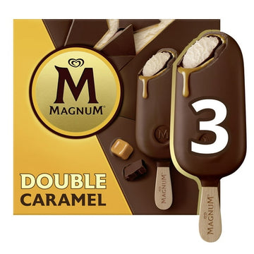 Magnum Double Caramel Ice Cream Bar, 3 x 90 ml