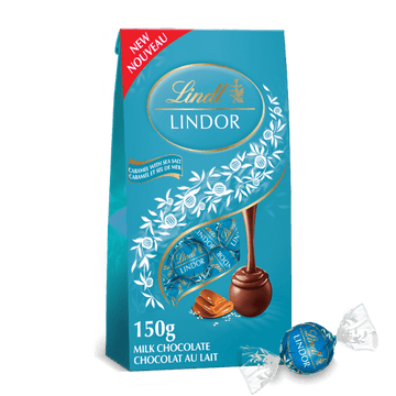 Lindt LINDOR Milk Caramel Sea Salt Chocolate Truffles, 150-Gram Bag, 150g