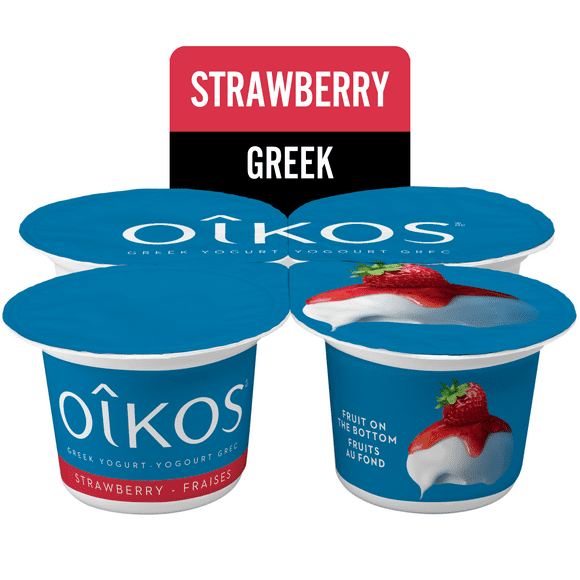 Oikos Greek Yogurt, Strawberry, Fruit on the Bottom, 2% M.F., 4 x 100 g