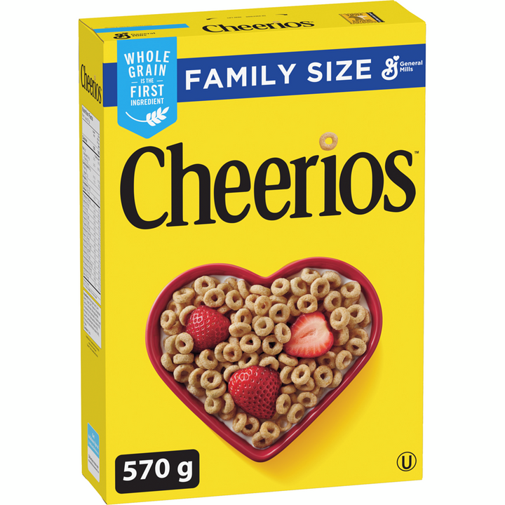 General Mills Original Cheerios Breakfast Cereal, Family Size, Whole Grains 570g