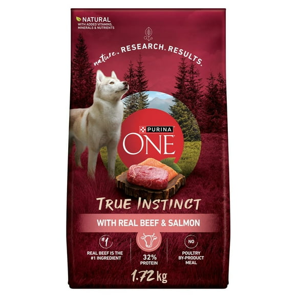 Purina ONE True Instinct Beef & Salmon, Dry Dog Food, 1.72-12.4 kg