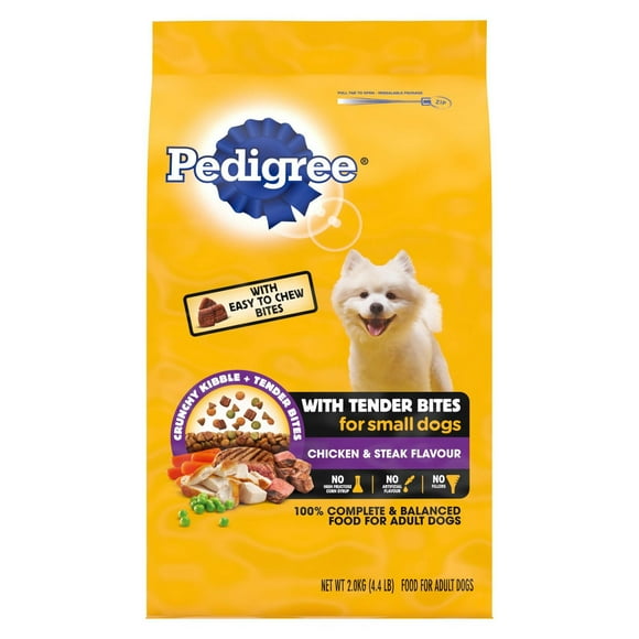 Pedigree Tender Bites Small Breed Chicken & Steak Flavour Dry Dog Food, 2kg