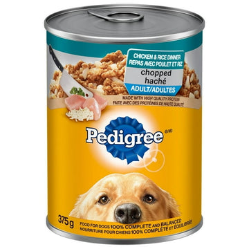 Pedigree Chopped Adult Wet Dog Food Chicken & Rice Dinner, 375g