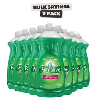 Palmolive Dishwashing Liquid/Hand Soap, Original Scent, 28 Oz Bottle, Pack of 9 Bottles