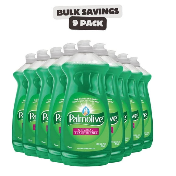 Palmolive Dishwashing Liquid/Hand Soap, Original Scent, 28 Oz Bottle, Pack of 9 Bottles