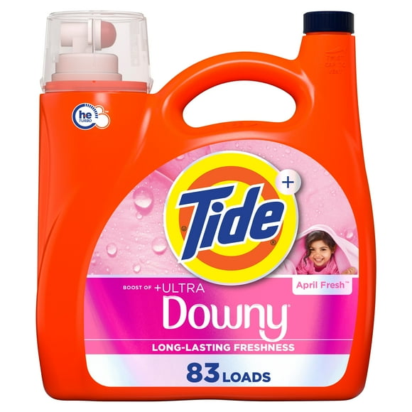 Tide Plus Boost of Ultra Downy Liquid Laundry Detergent, April Fresh Scent, 3.4 L, 83 Loads, Laundry Detergent Liquid with Long-Lasting Freshness, TIDE TD LIQ DOWNYA 83LD
