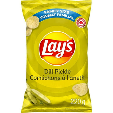 Lay's Dill Pickle flavoured potato chips, 220 g.