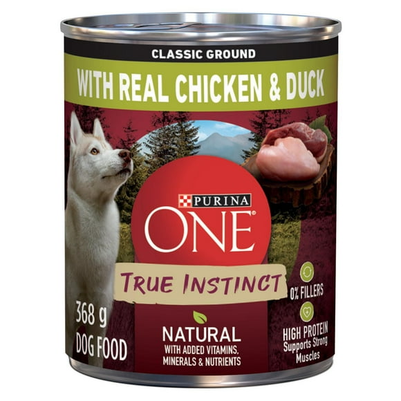 Purina ONE True Instinct Classic Ground Chicken & Duck, Wet Dog Food 368 g, 368 g
