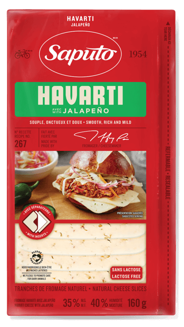 Saputo Sliced Havarti with Jalapeño