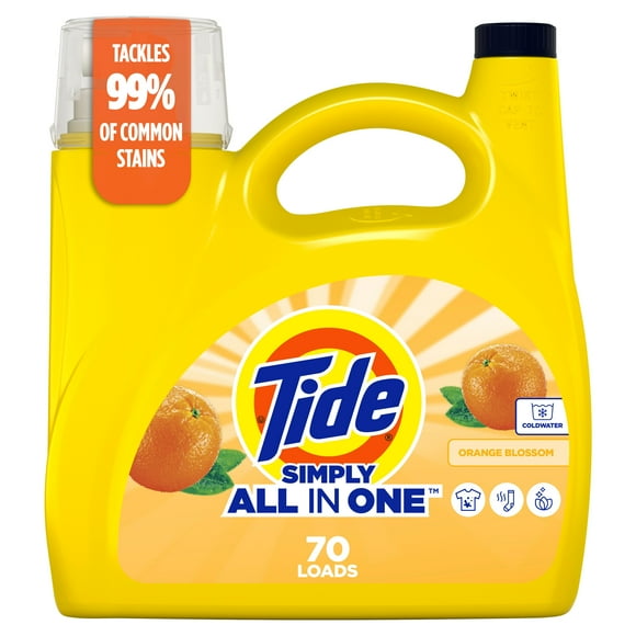 Tide Simply All-In-One Liquid Laundry Detergent, Orange Blossom Scent, 70 Loads, 2.72 L, TIDE TD SMPLQ HEC OB 70LD
