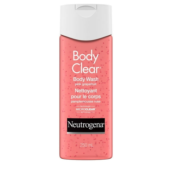 Neutrogena Body Clear Acne Body Wash -  Maximum Strength Salicylic Acid, Vitamin C - Oil Free - Pink Grapefruit Scent, 250 mL