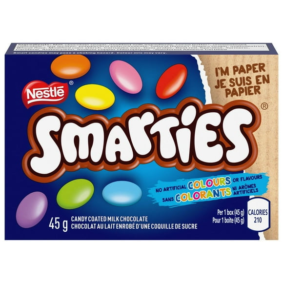 NESTLÉ SMARTIES Candy Coated Milk Chocolate Carton 45 g, 45 GR