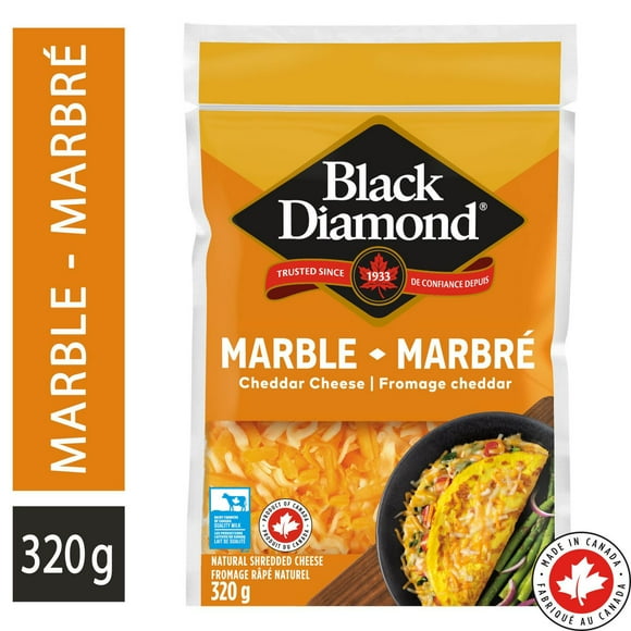 Black Diamond Marble Cheddar Shredded Cheese, 320 g