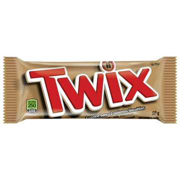 TWIX, Caramel Cookie Chocolate Candy Bar, Full Size Bar, 50g, 1 bar, 50g