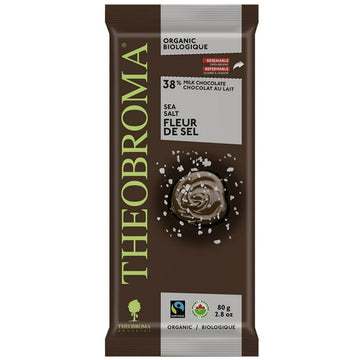 38% CREAMY MILK CHOCOLATE & SEA SALT BAR, 38% milk chocolate & sea salt bar