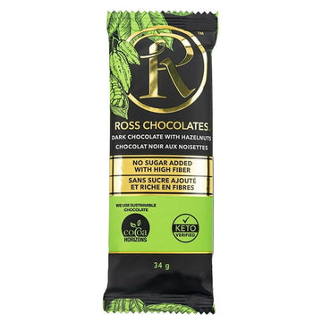 Ross Milk Chocolate 34g w stevia, Ross Milk Chocolate 34g Bar