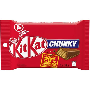 NESTLÉ® KITKAT® CHUNKY Milk Chocolate Wafer Bars Multipack 4 x 49 g, 4 x 49 G