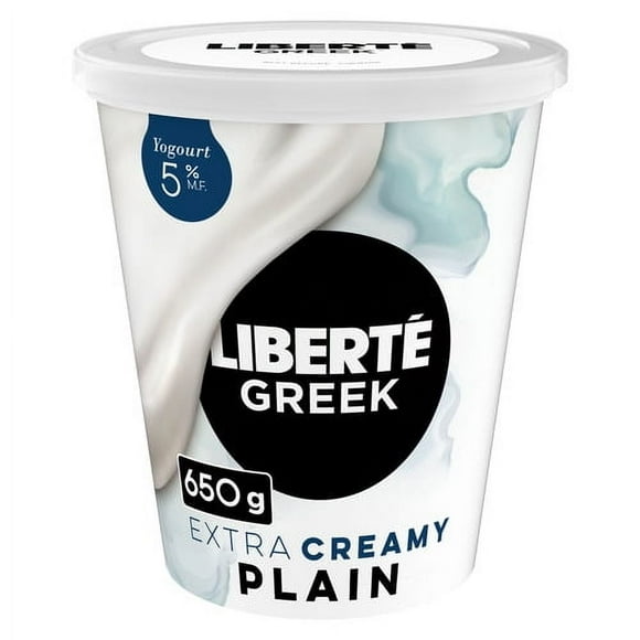 Liberté Greek 5% Extra Creamy Yogurt, Plain, High Protein, 650 g, 650 g