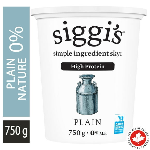 siggi's Skyr Yogurt Plain 0%, High Protein, 750g