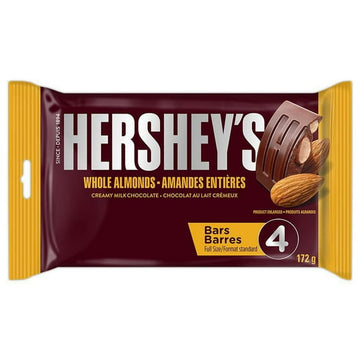HERSHEY'S Creamy Milk Chocolate with Whole Almonds, 4 * 43g