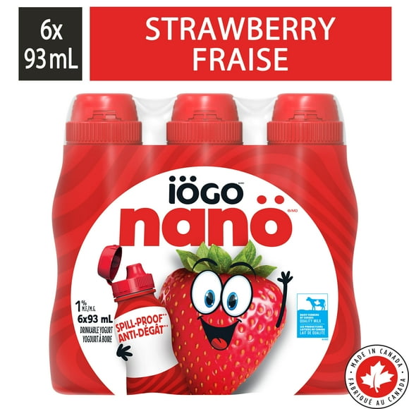 iÖGO nanö Drinkable Strawberry Yogurt 1%, 6x93ML