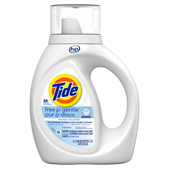 Tide Free & Gentle Liquid Laundry Detergent, Tide Laundry Detergent, Clean Laundry Detergent, 1L