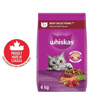 Whiskas Beef Selections Natural Adult Dry Cat Food, 2- 9.1kg