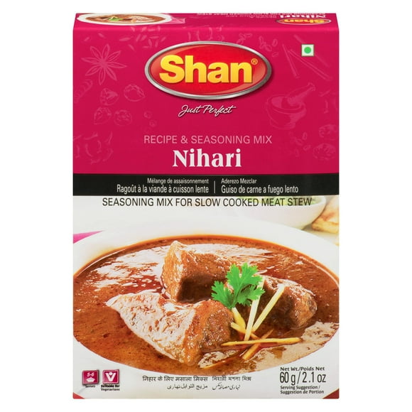 Shan Nihari Masala Seasoning Mix (60g) |Authentic Mughlai Spice Blend for Slow-Cooked Meat Stew | Ideal for Beef, Mutton & Chicken | No Preservatives, No Artificial Colors | Rich in Aromatic Spices, 60 g
