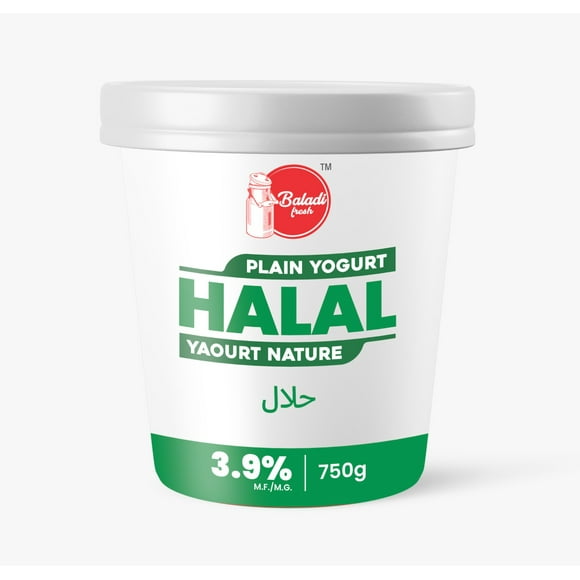 Baladi Fresh Yogurt Plain 3.9%, Baladi Fresh Halal Yogurt Plain 3.9%