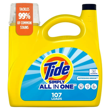 Tide Simply All-In-One Liquid Laundry Detergent, Refreshing Breeze Scent, 107 Loads, 4.16 L, TIDE TD SMPLQ HEC RB107LD