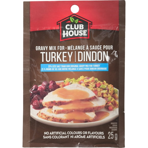 Club House, Dry Sauce/Seasoning/Marinade Mix, Turkey Gravy, Less Salt, 25g