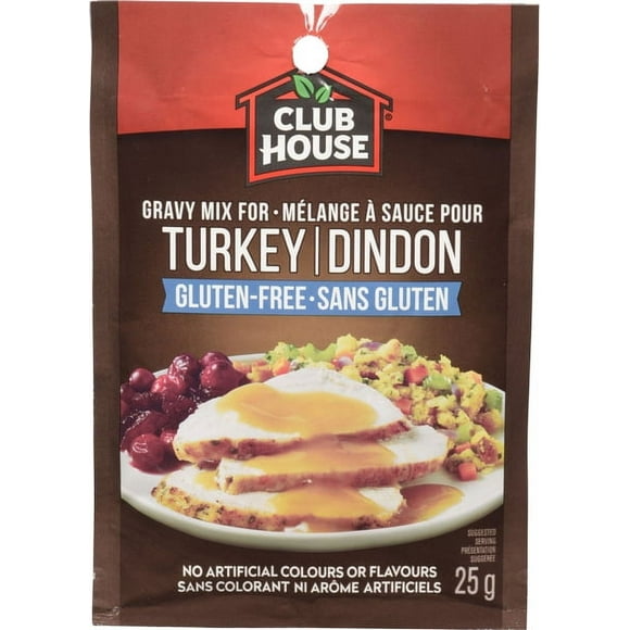 Club House, Dry Sauce/Seasoning/Marinade Mix, Turkey Gravy, Gluten-Free, 25g