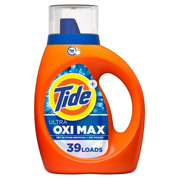 Tide Ultra Oxi Max Liquid Laundry Detergent, 1.62 L, 39 Loads, Set-in Stain Removal Plus Oxi Power, Laundry Detergent Liquid with Extra Oxi Power, TIDE TD LQ HE OXI MX