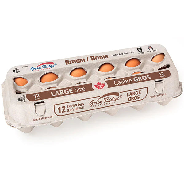 Gray ridge brown eggs 12 pkg