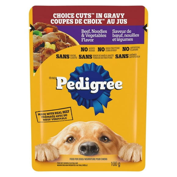Pedigree Choice Cuts in Gravy Beef, Noodles & Vegetables Flavour Pouch Adult Wet Dog Food, 100g