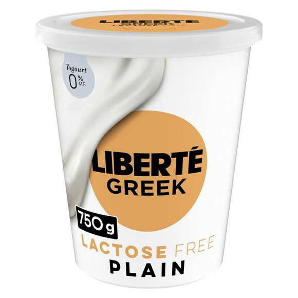 Liberté Greek 0% Lactose Free Yogurt, Plain, High Protein, 750 g, 750 g