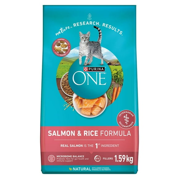 Purina ONE Salmon & Rice, Dry Cat Food, 1.59-7.2 kg