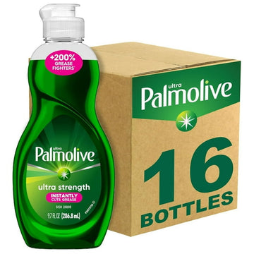 Palmolive Ultra Strength Liquid Dish Soap, 9.7 Fl Oz (286.8 mL) Bottle (Pack of 16)