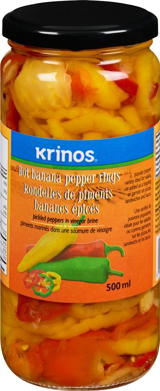 Krinos hot banana pepper rings 500 ml